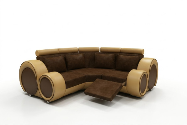 Canapé d'angle Canapé Sofa Revêtement Paysage de vie Tissu Canapé d'angle Suite Tissu BER-X