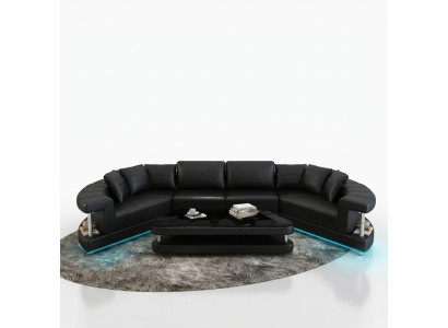 Canapé en cuir Canapé Paysage vivant Canapé d'angle Suite d'angle Canapé design rond nouveau R7007E
