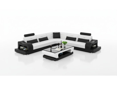 Canapé en cuir canapé salon paysage décor coin canapé design moderne suite