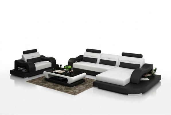 Canapé en cuir Canapé Paysage vivant Canapé d'angle Fauteuil de coin Conception moderne Canapé G8005E