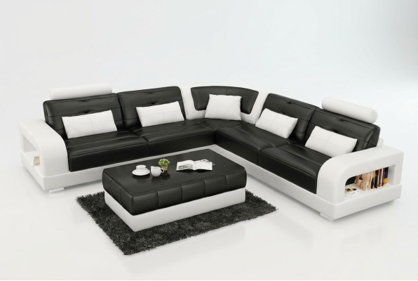 CANAPÉ EN CUIR SOFA Canapé d'angle Canapé d'angle Ensemble de canapés CANAPÉ DESIGN Paysage de vie