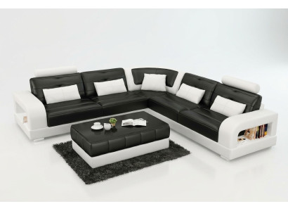 CANAPÉ EN CUIR SOFA Canapé d'angle Canapé d'angle Ensemble de canapés CANAPÉ DESIGN Paysage de vie