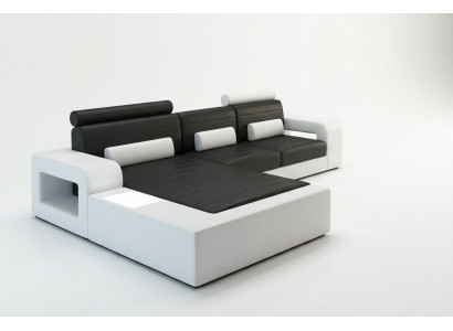 Cuir *MOD H2209 BETA* Ensemble canapé d'angle LEDERCOUCH nouveau SOFA Suite Canapé d'angle