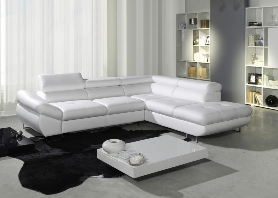 Canapé d'angle Choix Cuir Tissu Rembourrage Textile Lit +Coffre Canapé d'angle Suite