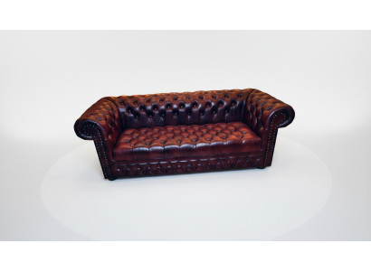 CHESTERFIELD SOFA COUCH LEDERSOFA 3 SITZER POLSTER GARNITUR WILLIAM III