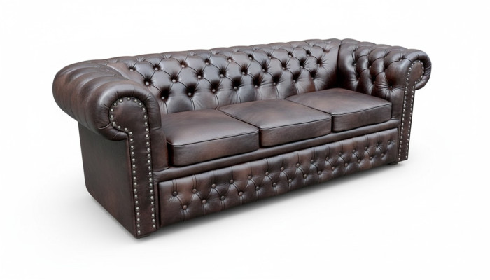 Canapé Chesterfield Sofa en cuir, ensemble rembourré, Leicester, nouvelles canapés de salon.