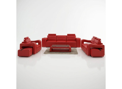 Ensemble de canapé en cuir design Canapé Ensemble de canapé Sofa Seat Rembourrage Suite 3+2+1 Set PISA