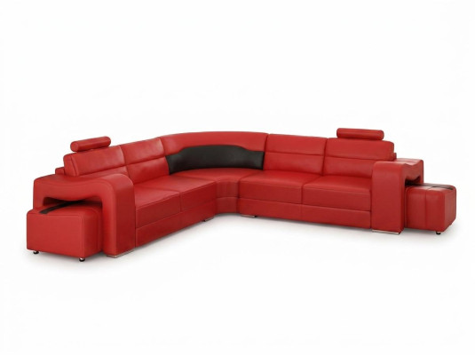 CANAPÉ EN CUIR Canapé d'angle Canapé d'angle DESIGNER Paysage vivant en forme de L CANAPÉ Siège SOFA PISA