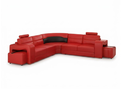CANAPÉ EN CUIR Canapé d'angle Canapé d'angle DESIGNER Paysage vivant en forme de L CANAPÉ Siège SOFA PISA