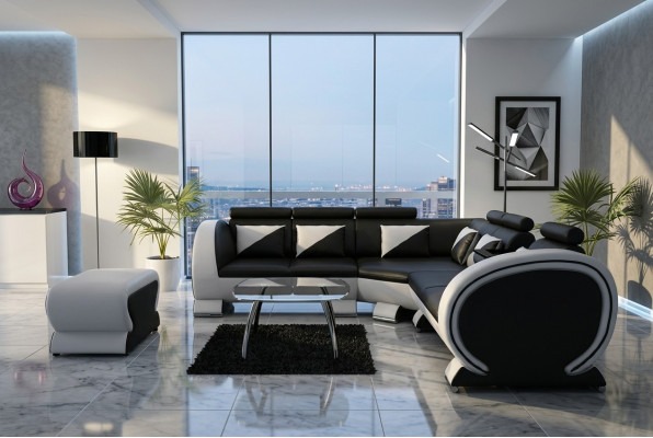 Canapé d'angle design Canapé Sofa Ensemble de rembourrage Suite Lounge Canapés Canapés Paysage vivant