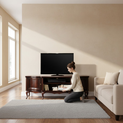 Meuble TV en bois : Beauté naturelle et praticité en un seul.