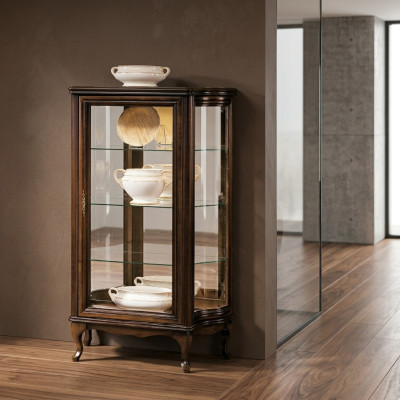 Vitrine classique Armoire italienne Armoires Quincaillerie Armoires Meubles Armoire vitrine présente nouveau WW3-4