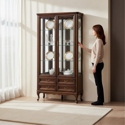 Vitrine classique Armoire italienne Armoire de présentation de meubles Vitrine de présentation W-W2.