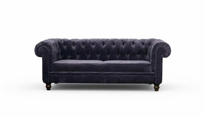 Sofa Chesterfield de designer noble, canapé rembourré, siège en tissu textile, ensemble en velours