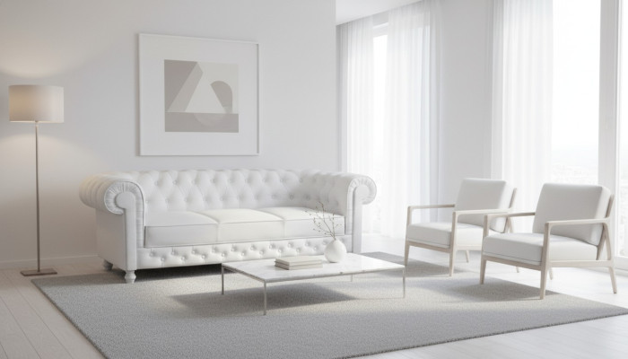 Canapé Chesterfield Sofa Ensemble 3 Places Meuble en Cuir Canapés WHITTBY