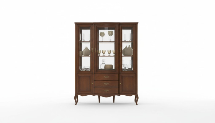 Vitrine Armoire de haute qualité Bois Vitrines en verre Meubles classiques italiens neufs