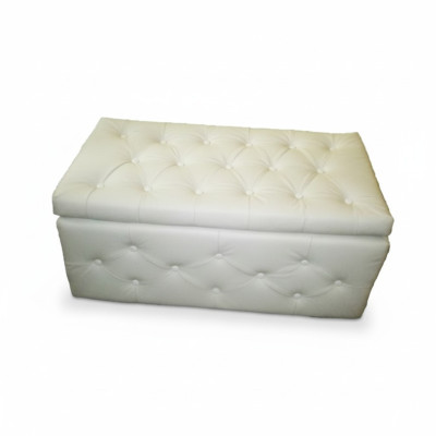Pouf Chesterfield repose-pieds ottoman canapé cuir tissu textile CHESTER17