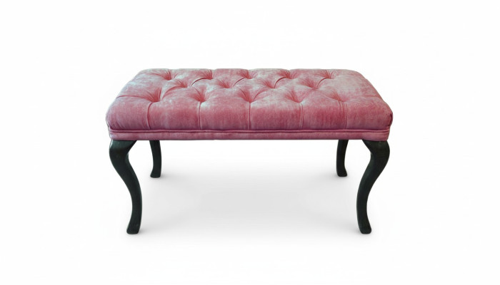 Tabouret Chesterfield Pouf Ottoman Canapé Cuir Tissu TORBAY II Neuf