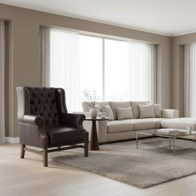 Chesterfield fauteuil oreillette fauteuil canapé relax rembourré design canapés neufs KINGS3