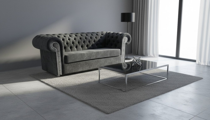 Canapé Chesterfield en tissu velours, canapé rembourré 3 places, sofas classiques neufs.