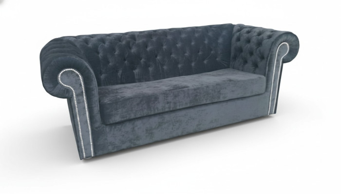 Canapé Chesterfield en tissu velours, canapé rembourré 3 places, sofas classiques neufs.