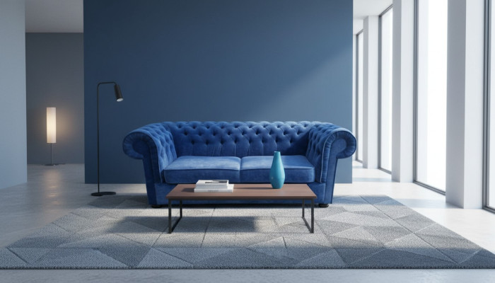 Chesterfield canapé en tissu en velours, canapé en textile 3 places, canapés classiques neufs !