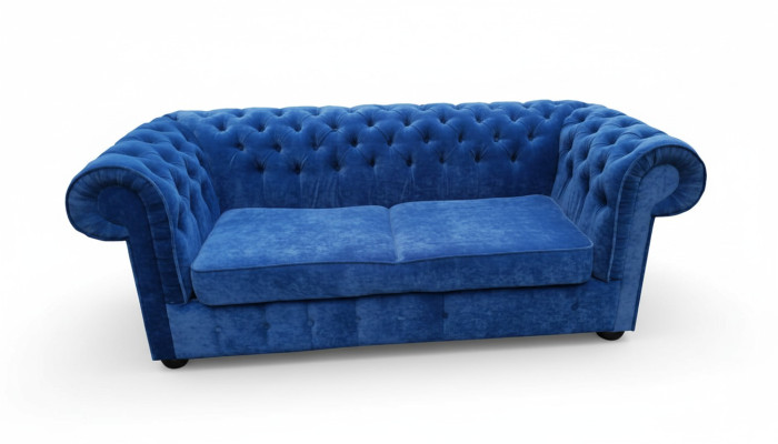 Chesterfield canapé en tissu en velours, canapé en textile 3 places, canapés classiques neufs !