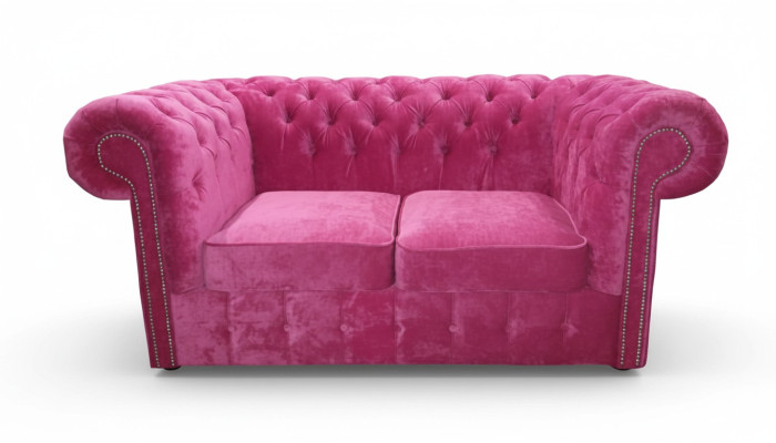 Canapé en tissu en velours Chesterfield, canapé-rembourrage 2 places classique, nouveau !
