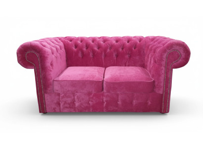 Canapé en tissu en velours Chesterfield, canapé-rembourrage 2 places classique, nouveau !