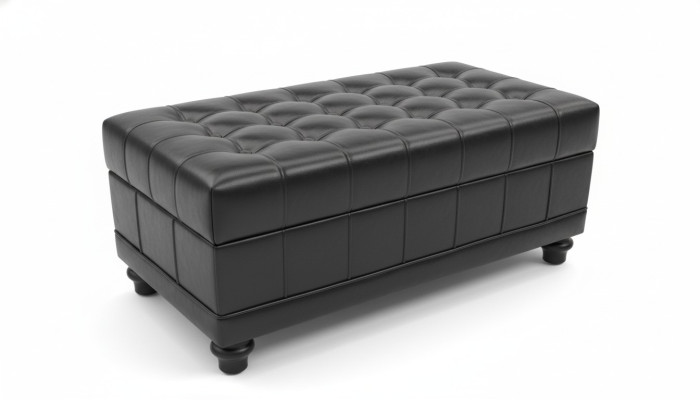 Chesterfield pouf repose-pieds ottoman pufa repose-pieds rembourré cuir textile
