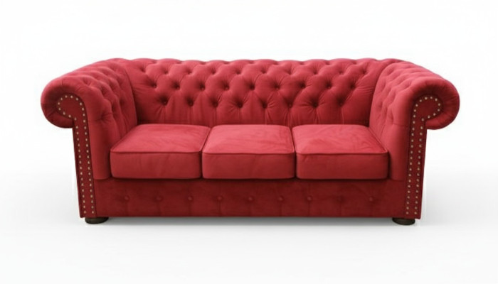 Canapé Chesterfield en tissu rembourré 3 places Ensemble de canapés design