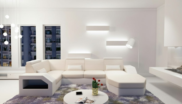 Canapé design Canapé d'angle Cuir Tissu Tapisserie Suite de tapisserie Paysage de vie nouveau