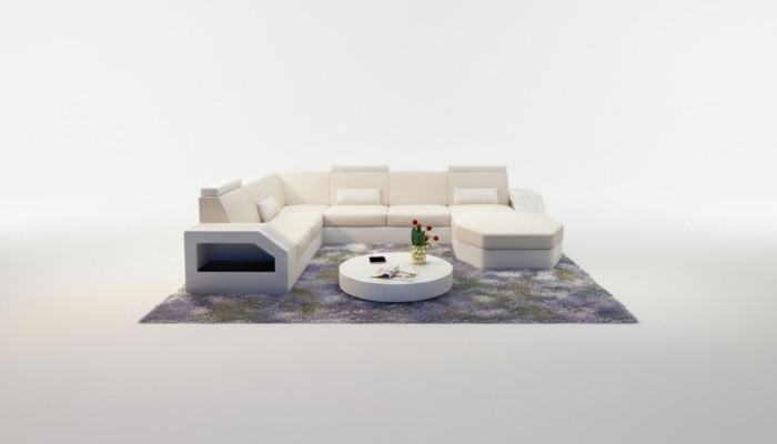 Canapé design Canapé d'angle Cuir Tissu Tapisserie Textile Suite d'ameublement Paysage de vie