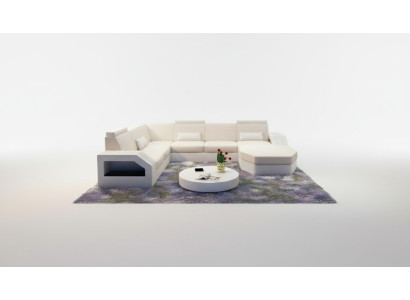 Canapé design Canapé d'angle Cuir Tissu Tapisserie Textile Suite d'ameublement Paysage de vie