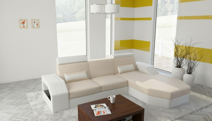 Canapé design canapé canapé d'angle en cuir tissu textile suite rembourrage paysage de vie