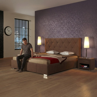 Designer Bed Lit Double Literie Lit Chambre Lit de mariage lit en cuir neuf 2700