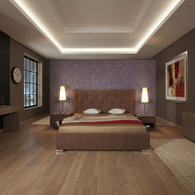 Designer Bed Lit Double Literie Lit Chambre Lit de mariage lit en cuir neuf 2700