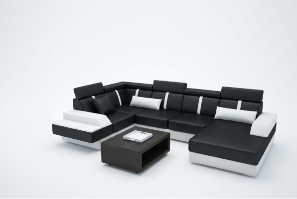 Designer Wohnzimmer Landschaft Ecksofa Couch Sofa Polstersuite Ledersofa Sofas neu