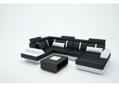 Designer Wohnzimmer Landschaft Ecksofa Couch Sofa Polstersuite Ledersofa Sofas neu