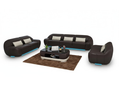 Canapé en cuir canapé ensemble canapé d'angle suite d'angle design décor canapé moderne