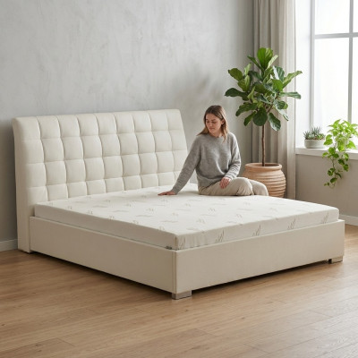 Lit Lit double Lits designer Lit double Revêtement en cuir Tissu Textile Lit Tissu
