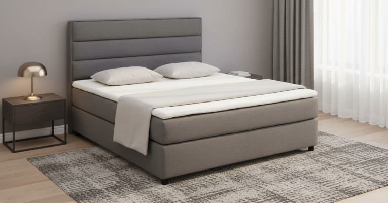 Lit boxspring textile Continental Continental Lits rembourrés en cuir double haut
