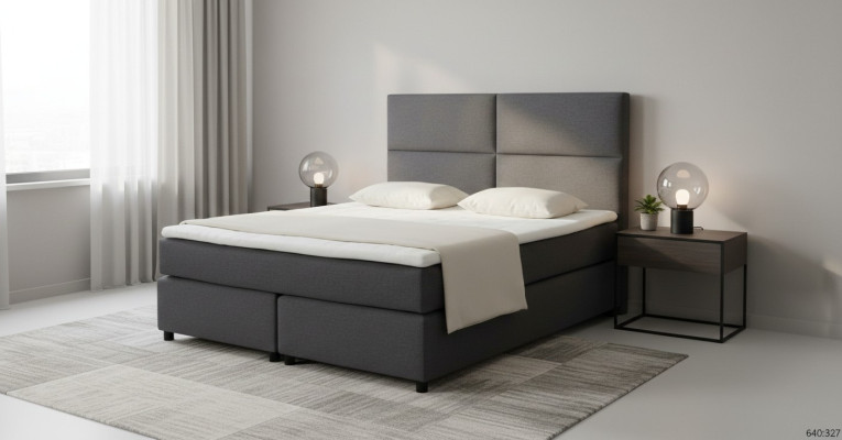 Lit continental à ressorts tapissier en textile Lit Double en cuir haut de gamme