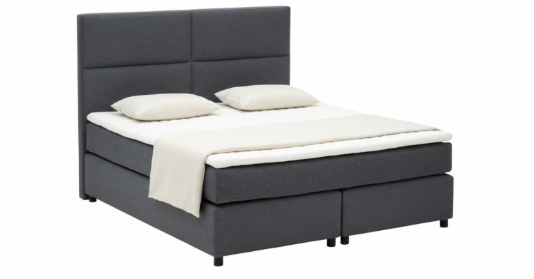 Lit continental à ressorts tapissier en textile Lit Double en cuir haut de gamme