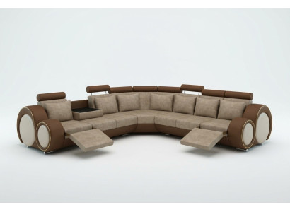 CANAPÉ TEXTILE DESIGNERSOFA CANAPÉ D'ANGLE Paysage vivant ECK nouvelle Suite en cuir !!!