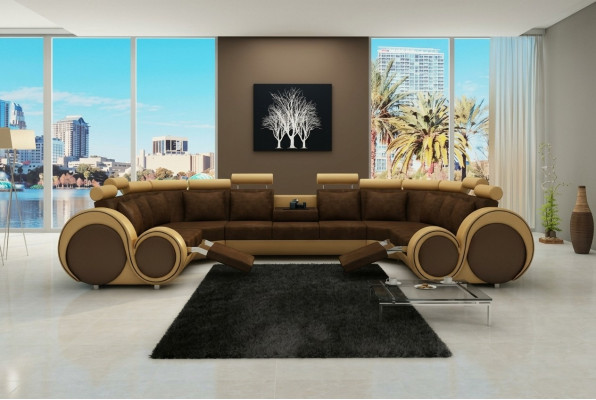 Canapé d'angle Canapé paysage vivant Rembourrage Canapé Siège Suite d'angle Textile Cuir Tissu XXL