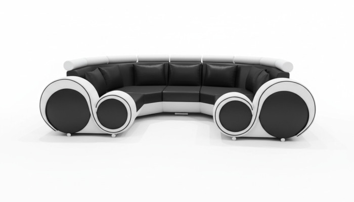 Canapé moderne en cuir exclusif en simili cuir premium avec cadre en bois.
