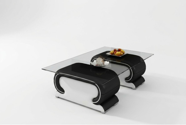 Table en verre design Dessus de table en cuir Canapé Sofa Tables en cuir