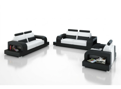Canapé en cuir Canapé Salon paysager 3+2+1 Place Suite Design moderne Sofa