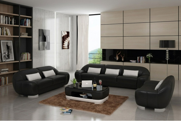 Canapé en cuir Canapé paysager Salon Canapé d'angle Suite d'angle Canapé moderne Design